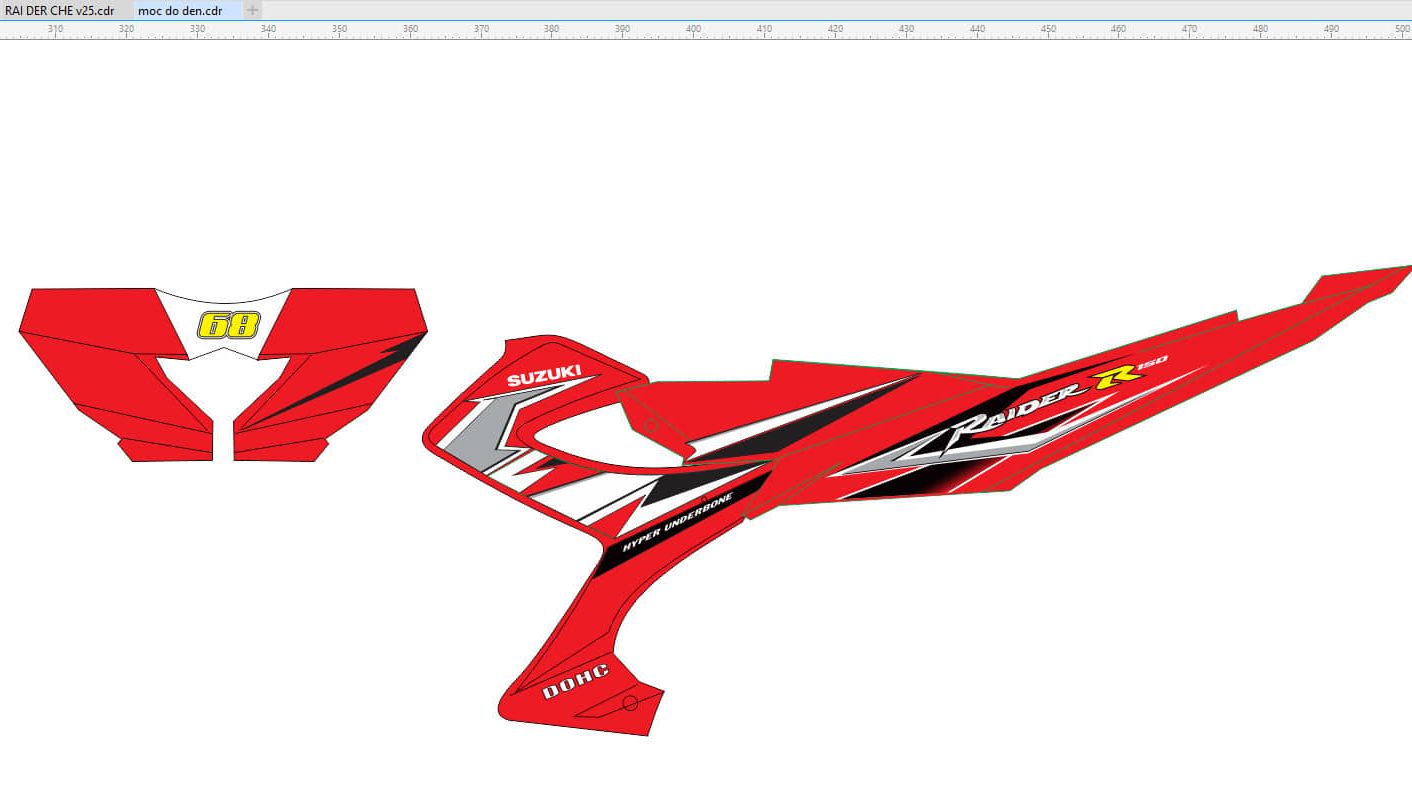 tem rời raider R150 xám đỏ