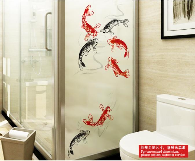 [HCM]Decal Dán Kính Cao Cấp - Đàn Cá KOI( 60 X116 )-DK1055