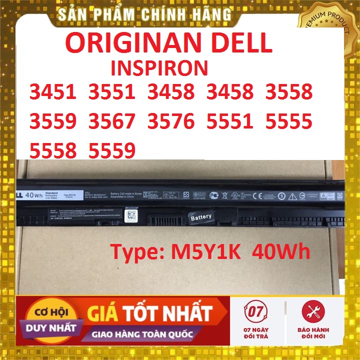 Pin Original Dell Inspiron 3576 M5Y1K 40Wh - PIN ZIN BẢO HÀNH 6 THÁNG LỖI ĐÔI MỚI ** CÓ VIDEO THỰC TẾ **