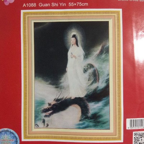 [HCM]Tranh thêu Mẹ Quan âm A1088 kích thước 55 x 75 cm