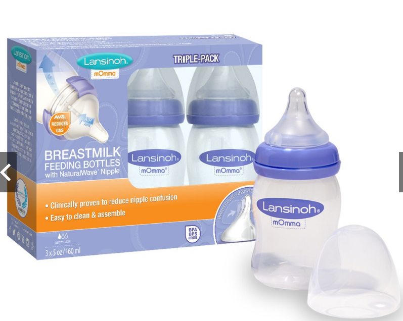 ( Đủ size S, M, L) Bình sữa Lansinoh Momma 160ml/240ml chính hãng