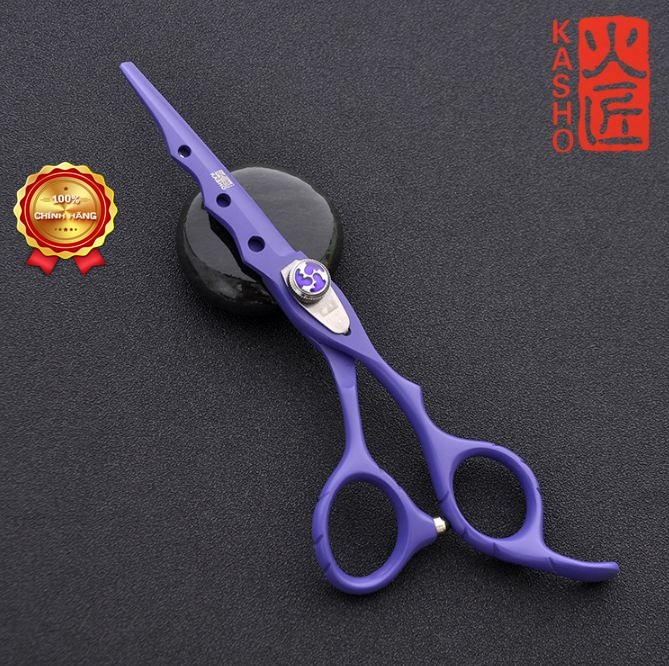 Bộ kéo cắt tóc Kasho HA 03 tím (Tặng bao da và chỉnh kéo khi mua 2 cây )