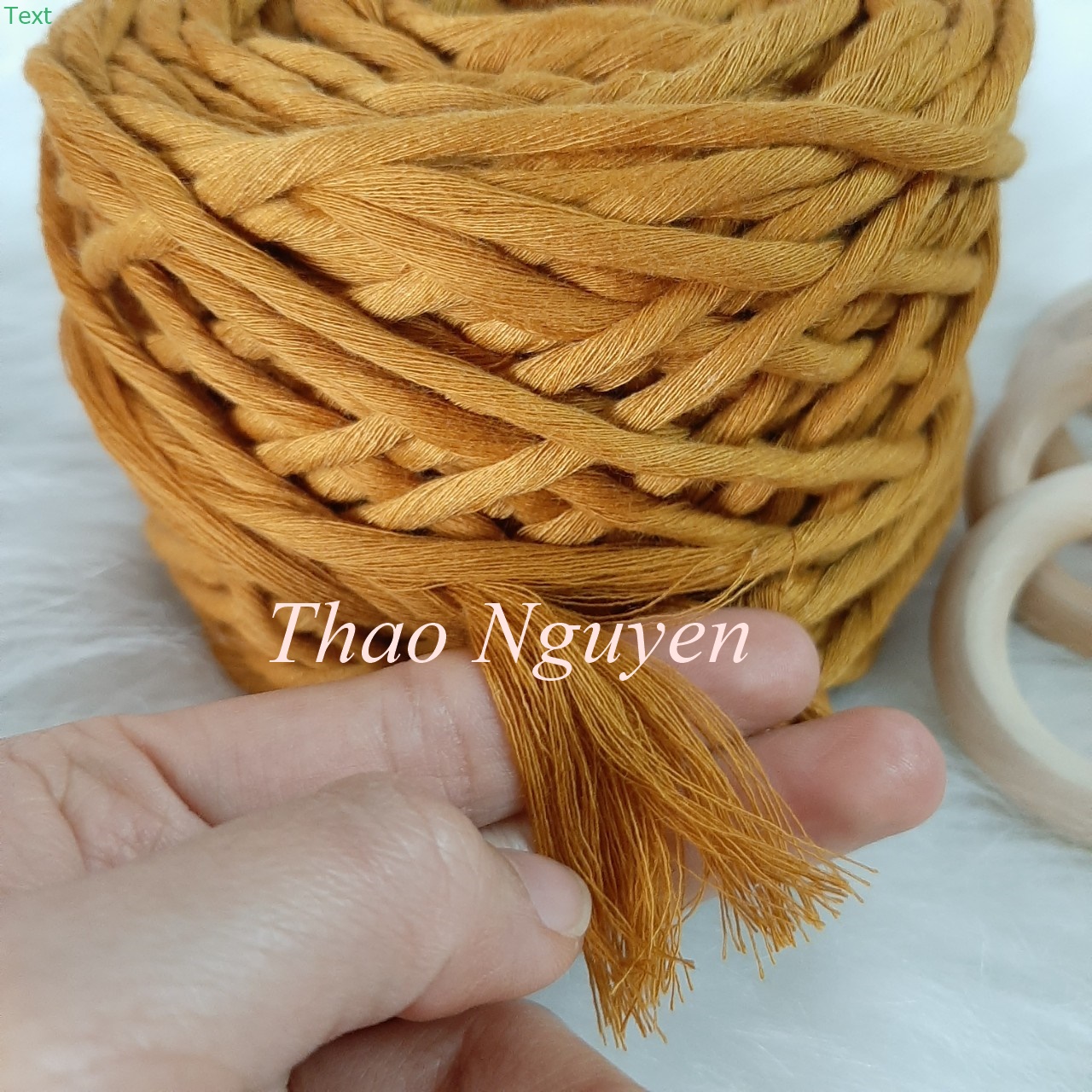 (ảnh thật) Dây thừng se macrame , dây cotton .MÀU VÀNG MUSTAND  3mm-5mm