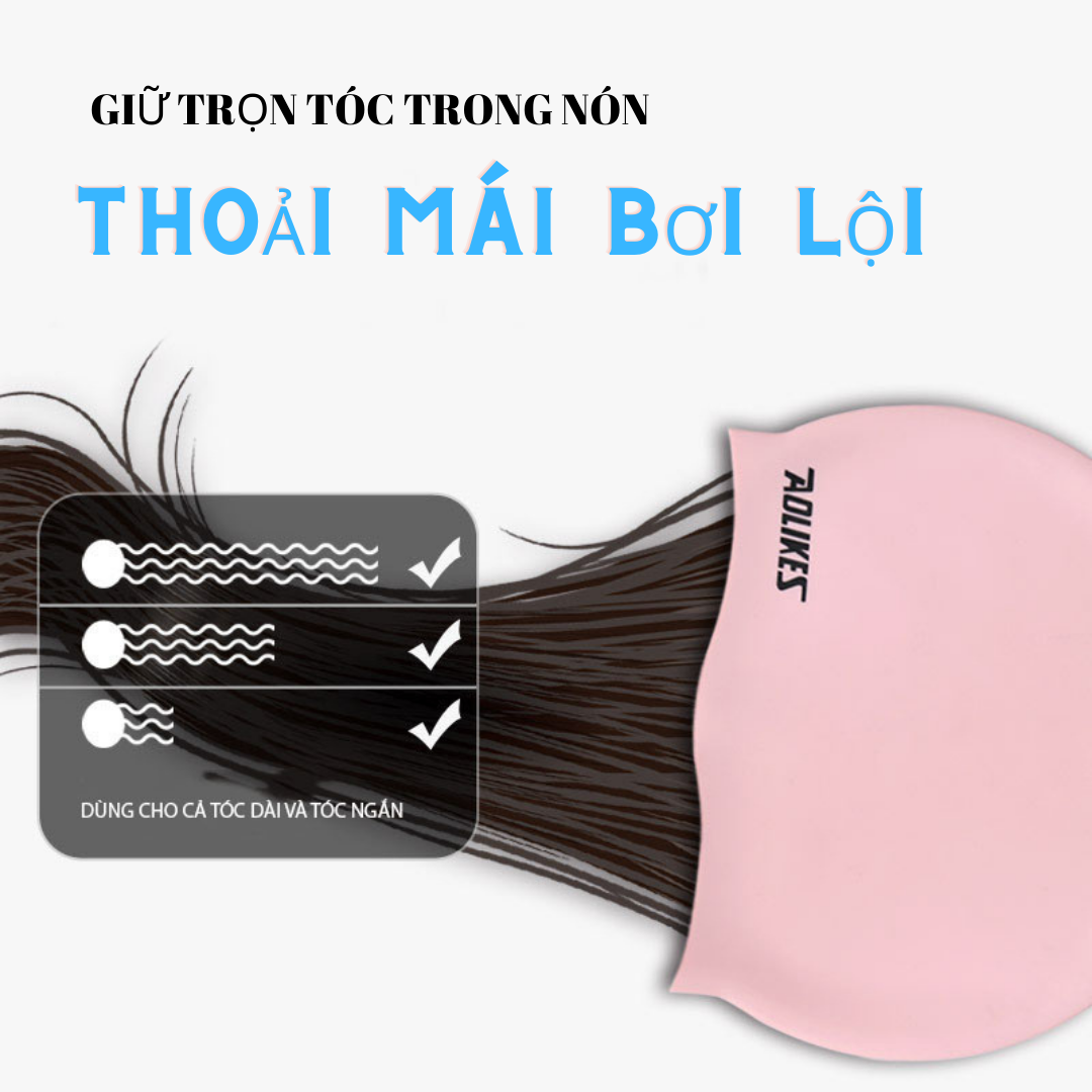 Nón bơi Mũ bơi Aolikes silicon chống thấm nước