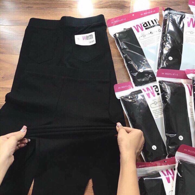 quần legging warm màu đen mềm mại