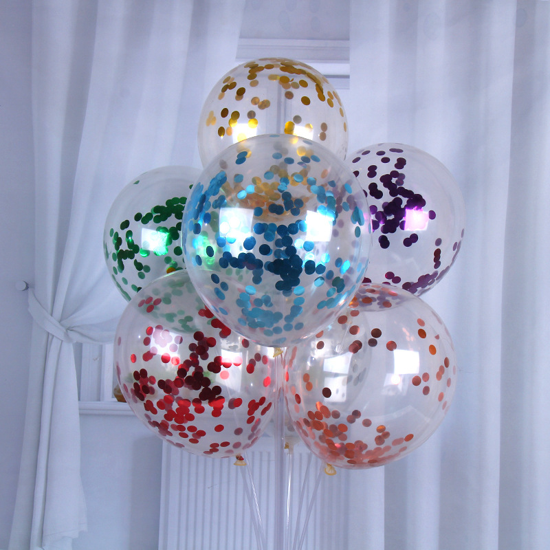 Set 10 Bóng Bay Trong Suốt Sequin 30Cm (size 12 inch)