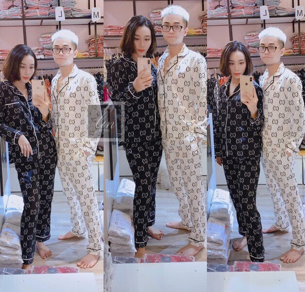 Phương Linh Luxury 1688 Bộ Quần Áo Dài Tay Nam Đồ Ngủ Nam Sang Chảnh Chất Liệu Kate Thái M7