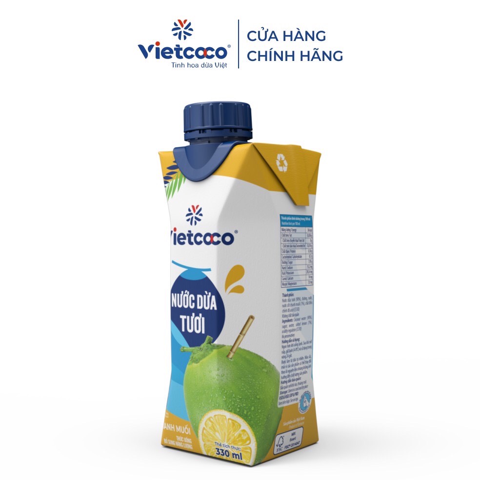 Nước dừa tươi chanh muối Vietcoco 330ml