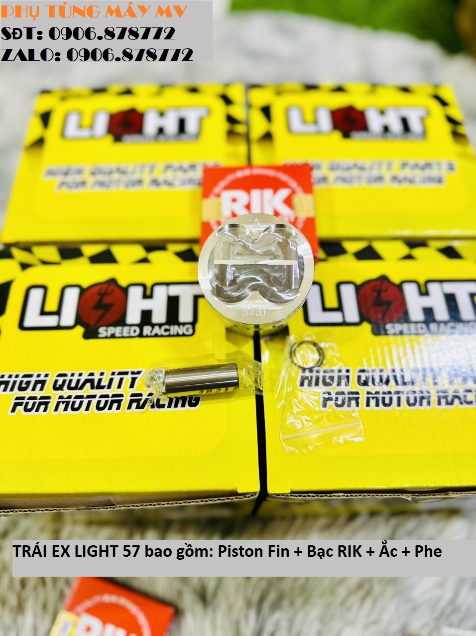 Piston LIGHT 57/62/65/72mm dành cho xe EX135/150