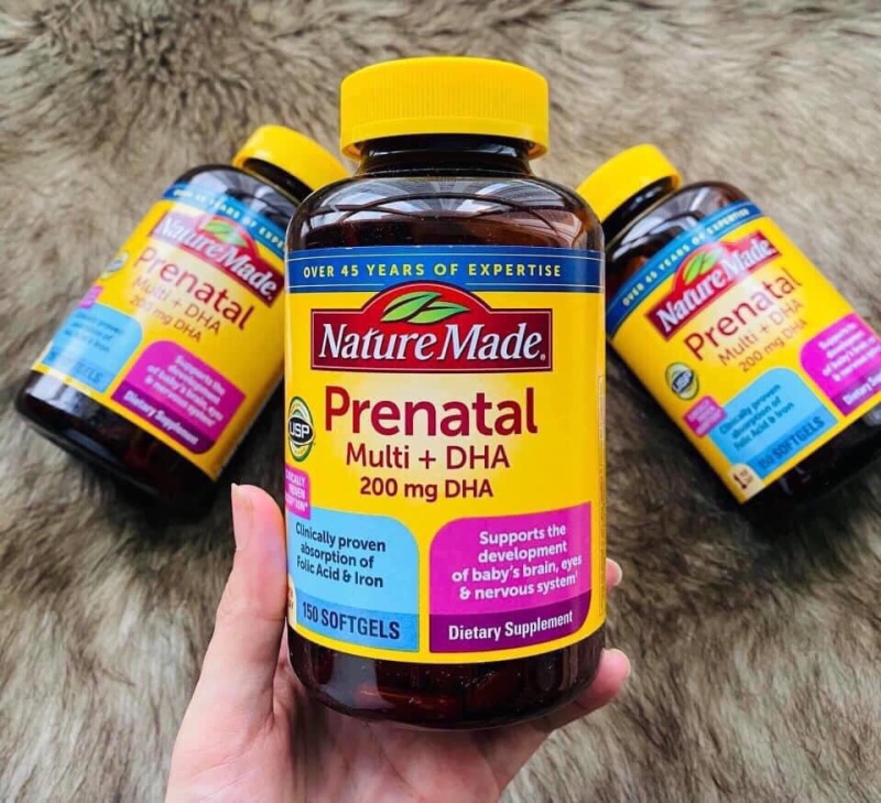 Viên Vitamin Tổng Hợp của Mỹ cho Bà Bầu Nature Made Prenatal Multi + DHA 150 viên nhập khẩu