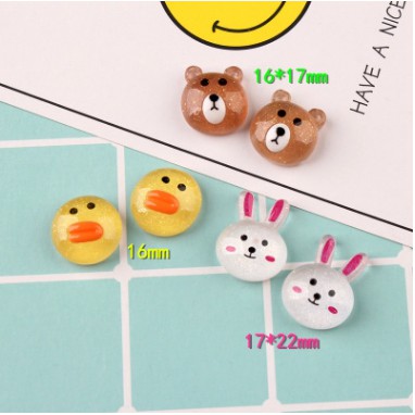 [HCM]Mặt Cười Thỏ Gấu Vịt Phụ Kiện Trang Trí Charm Slime [1 cái ]