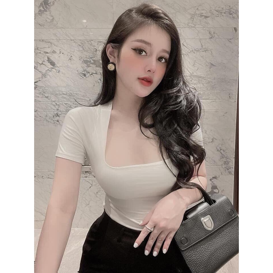 Áo CỔ VUÔNG 3 màu hot hit(kèm ảnh thật,video)