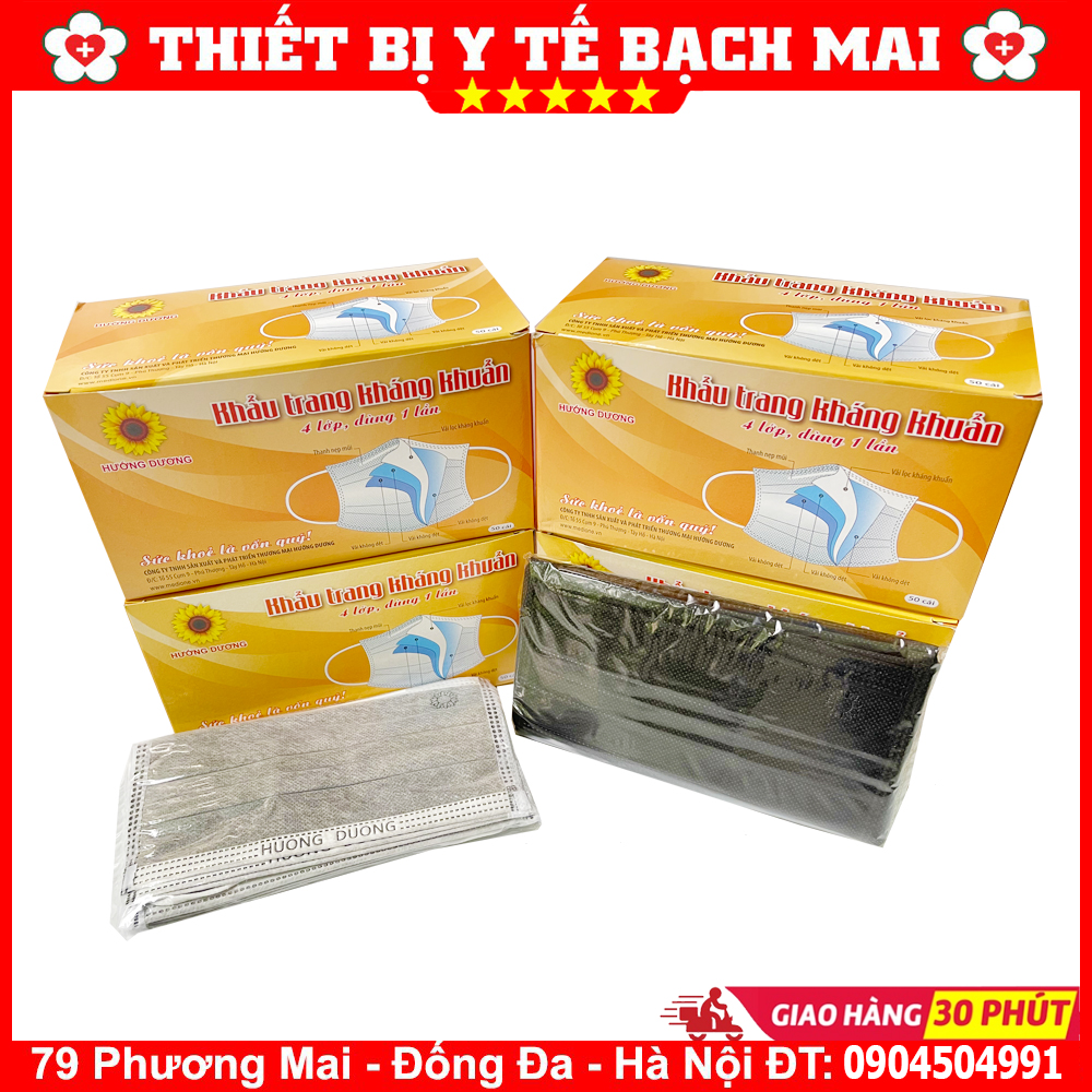 Khẩu Trang Hướng Dương Y Tế 3 Lớp, 4 Lớp Các Màu