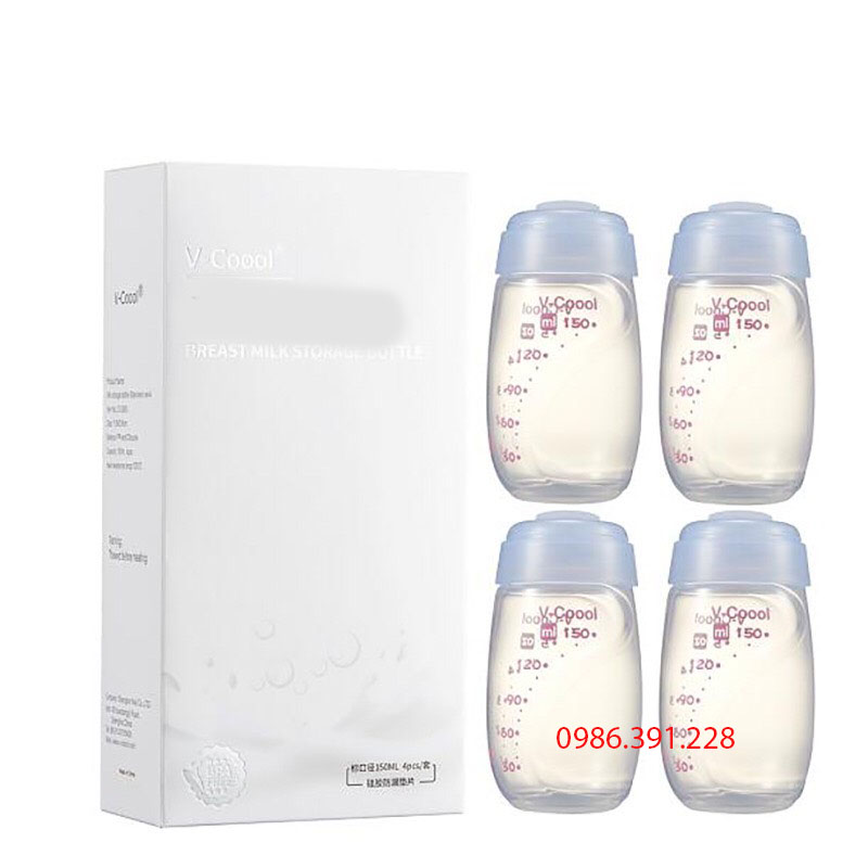 Bình trữ sữa 150ml cổ rộng- Bình trữ sữa V-Coool