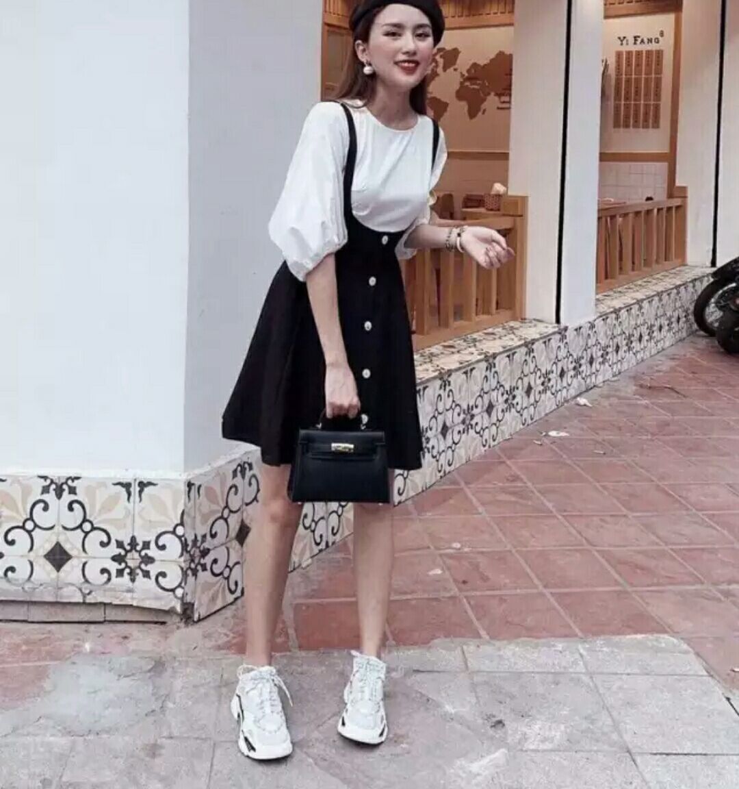 [HCM]sét váy yếm áo thun