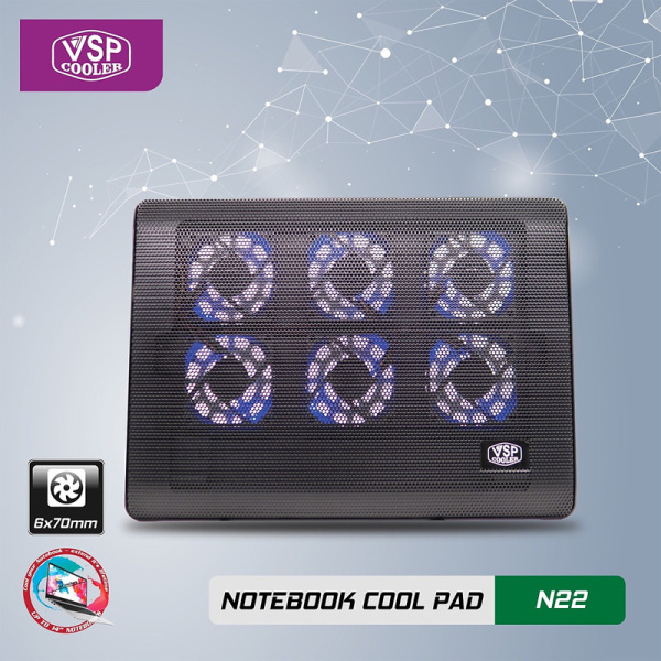 Đế tản nhiệt Laptop Cooler Pad VSP N22 6 quạt