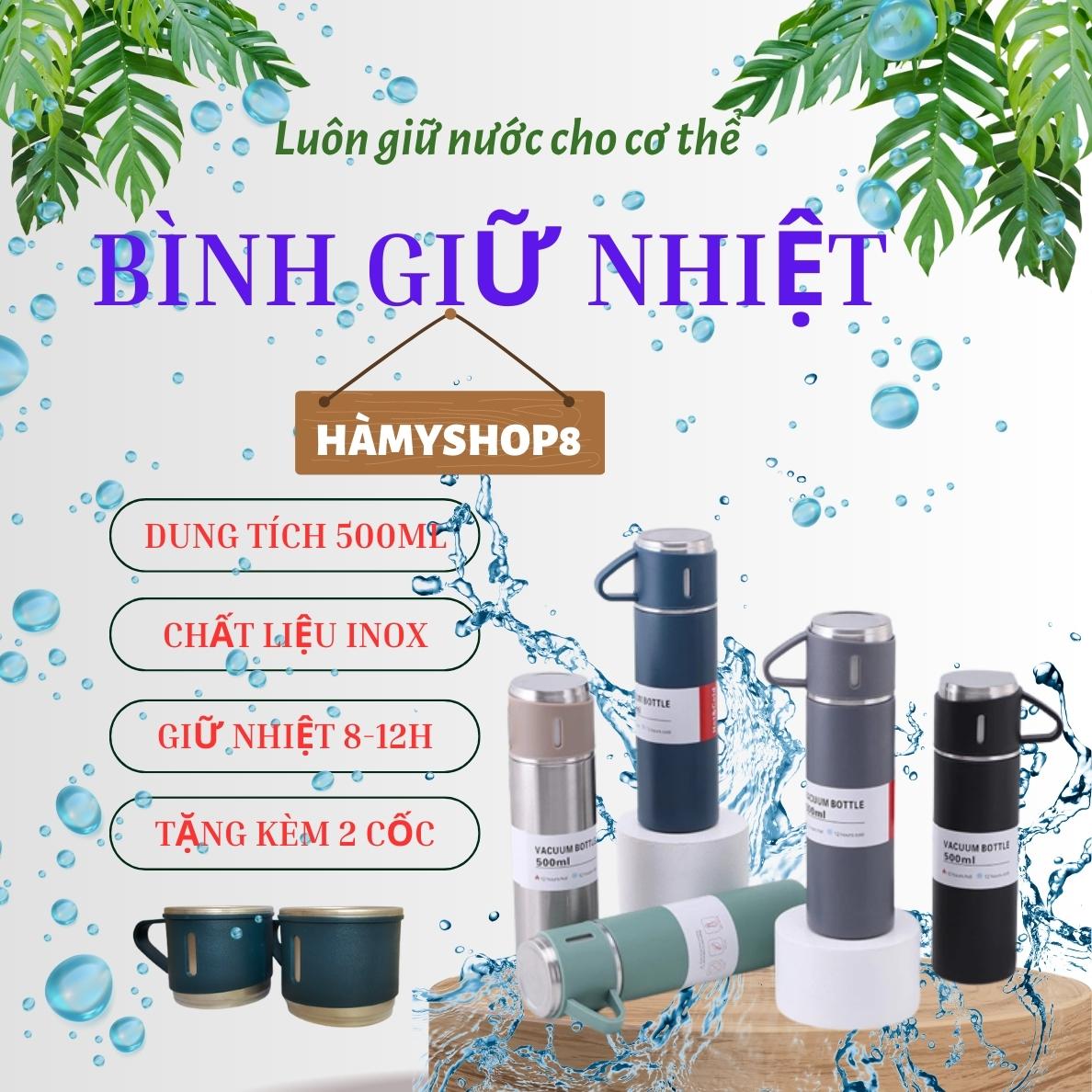 Bình Trà Giữ Nhiệt 3 Cốc Bình giữ nhiệt kèm ly giữ nhiệt Bình giữ nhiệt Inox 2 lớp 304 Bình giữ nhiệt nóng lạnh 12 giờ Bình Giữ Nhiệt 3 cốc inox 304