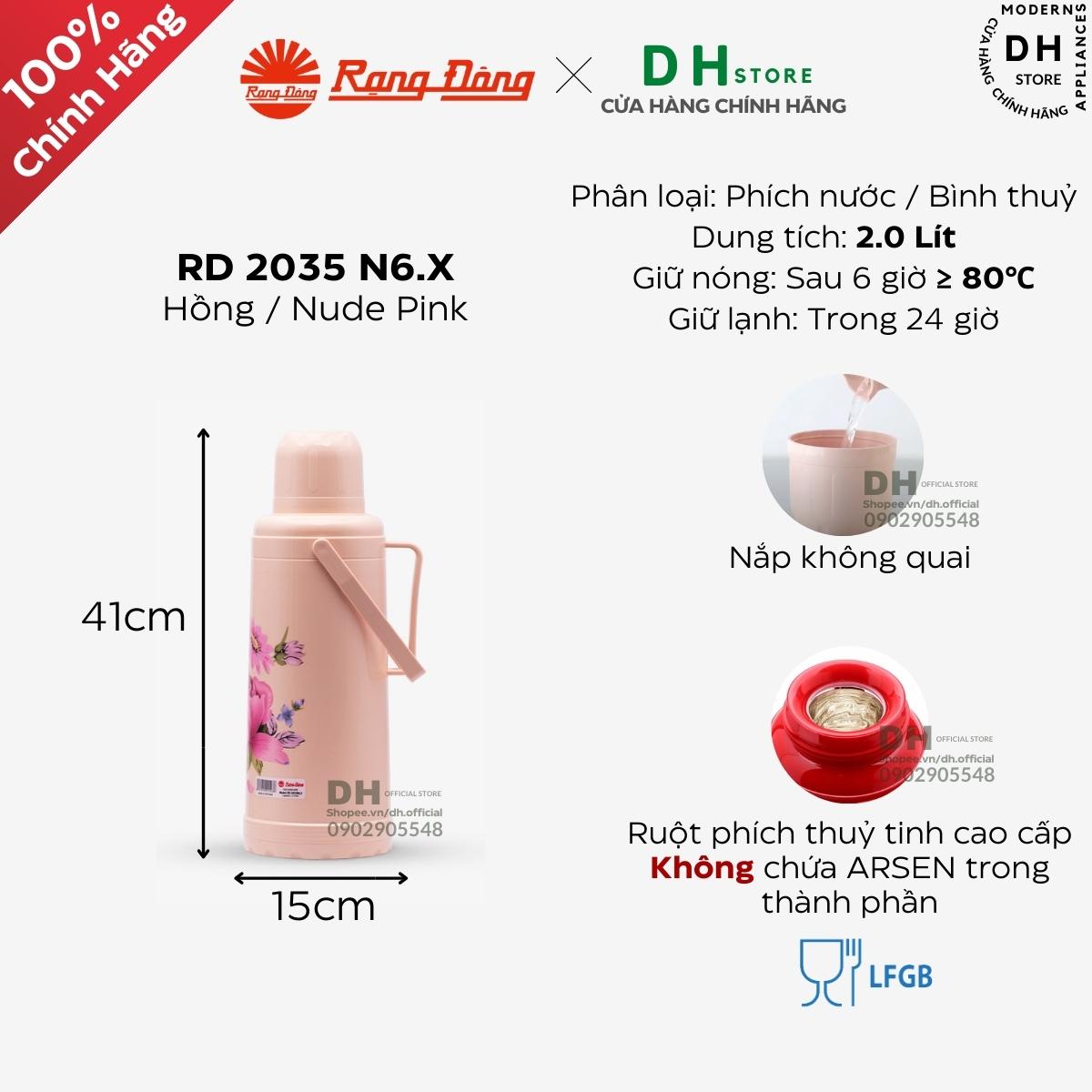 Bình thuỷ, phích giữ nhiệt rạng đông rd-2035 n1.e dung tích 2.0l - hàng chính hãng cao cấp