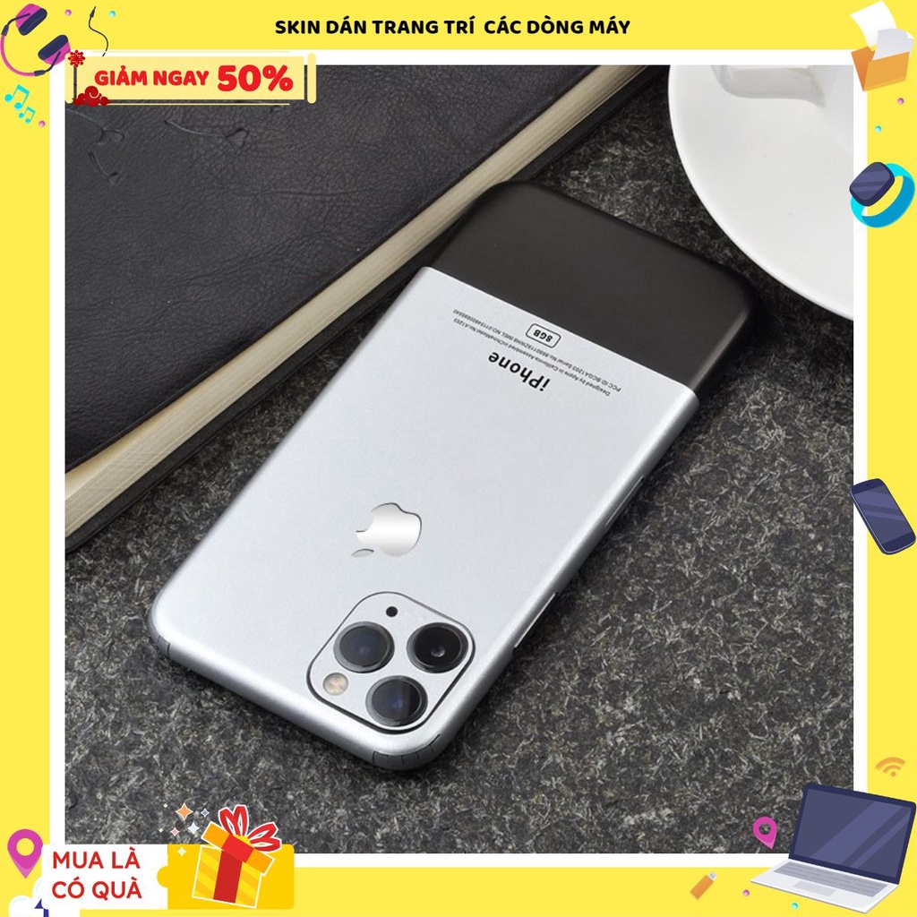 Skin dán giả iphone 2 cho iphone 11 , iphone 11 pro , iphone 11 pro max, iphone 12 pro - đủ màu