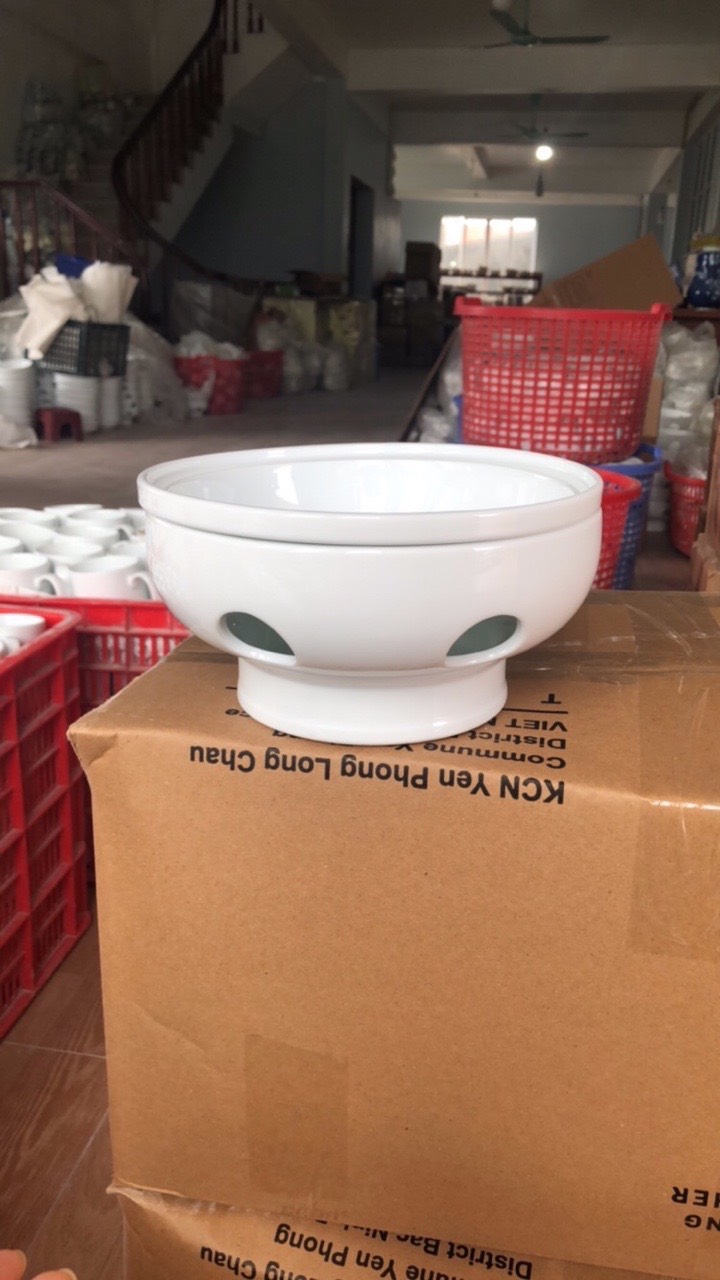 Bếp hâm nóng thức ăn bằng nến (bát sứ Bát Tràng)