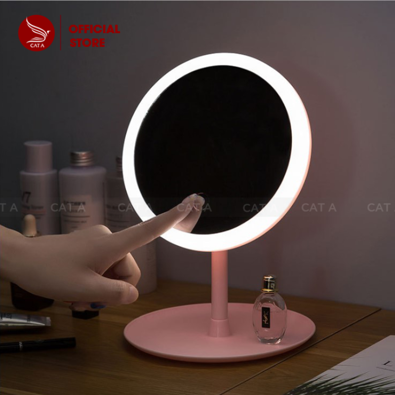 Hàng có sẵn - Gương trang điểm để bàn cảm ứng có đèn LED - Bộ sản phẩm đa năng hữu dụng siêu hot 2020