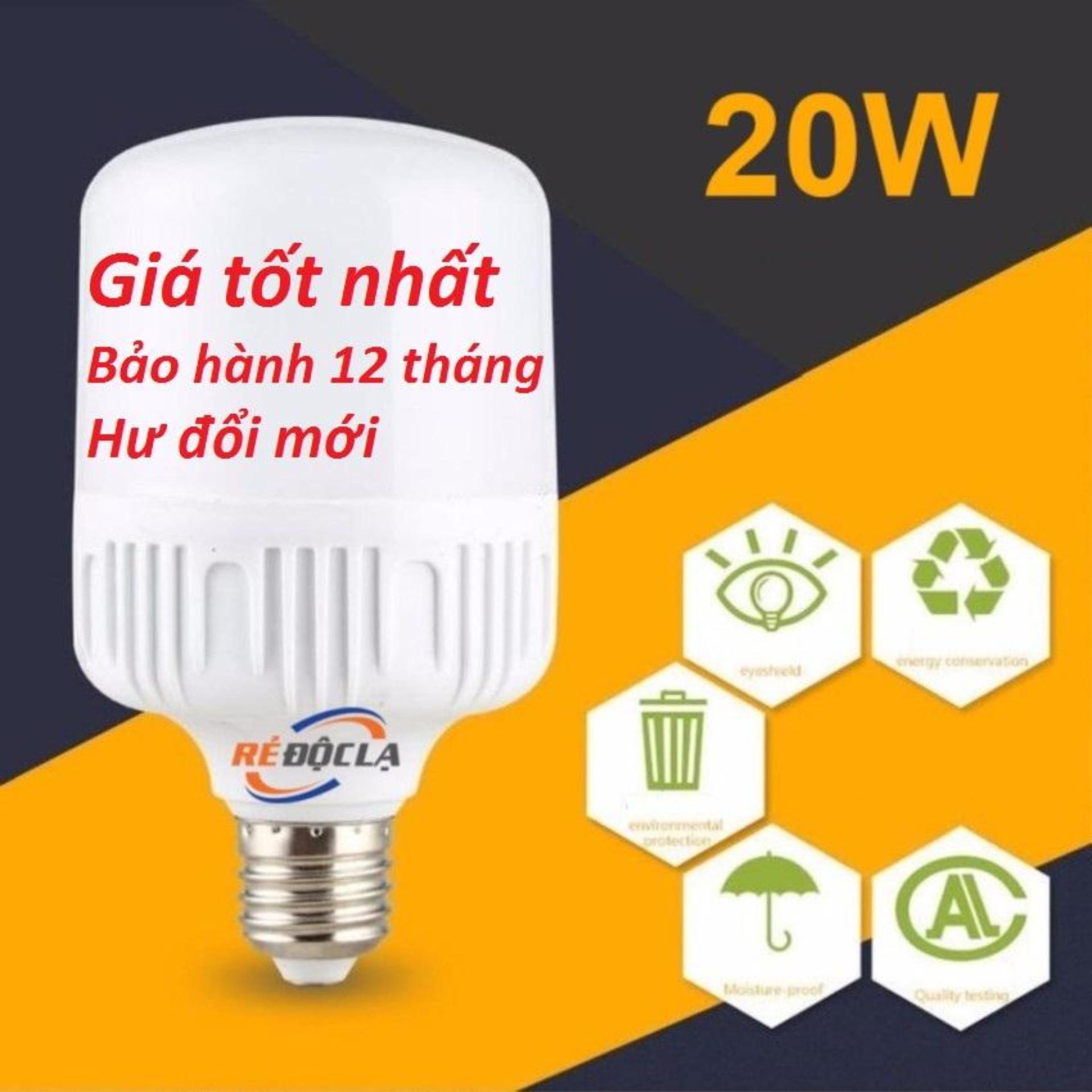 Bóng đèn Led trụ 20W cao cấp-siêu tiết kiệm ánh sáng Trắng