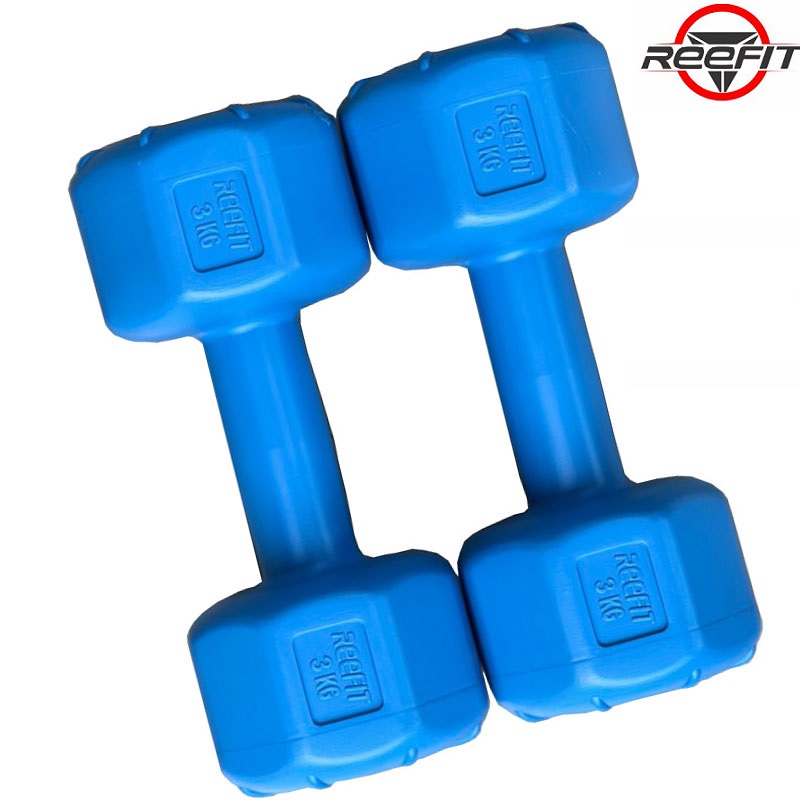 Tạ tay nhựa bát giác 3kg Reefit đã có ruột (1 cái)