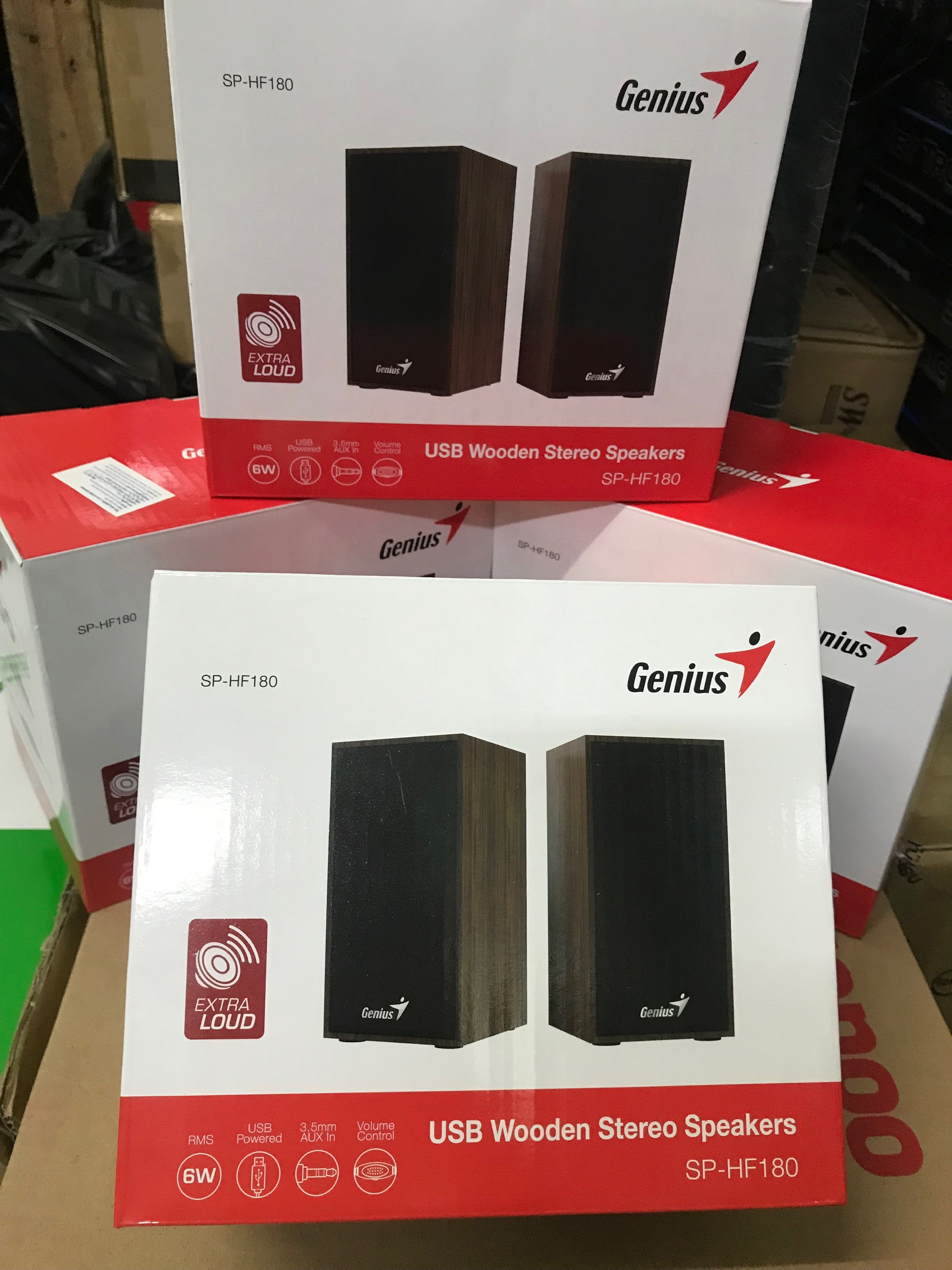 Loa Genius 2.0 SP-HF180 (Vân đen/ gỗ) mới 100%