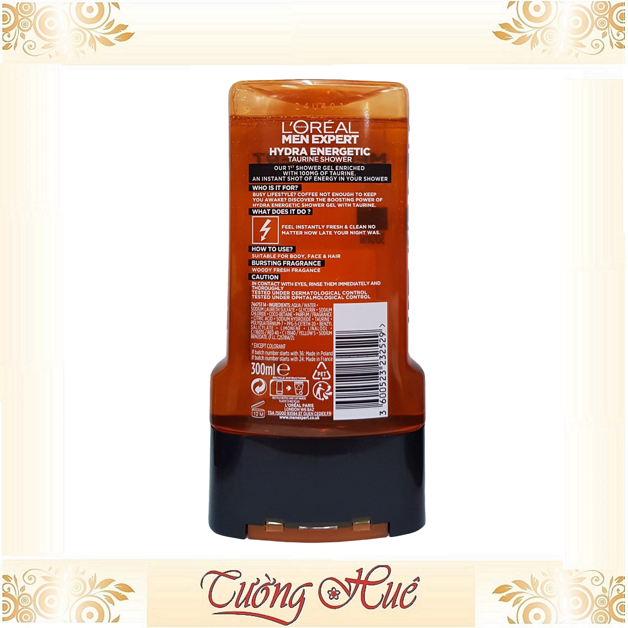 Sữa tắm gội rửa mặt L'oréal Men Expert Hydra Energetic 300ml