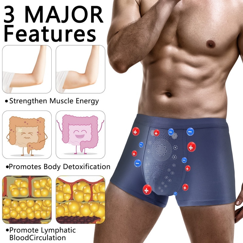 Fashion Sale Men's Energy Field Therapy Men's Underwear Cotton Briefs  Graphene Antibacterial Breathable Mid-Rise
