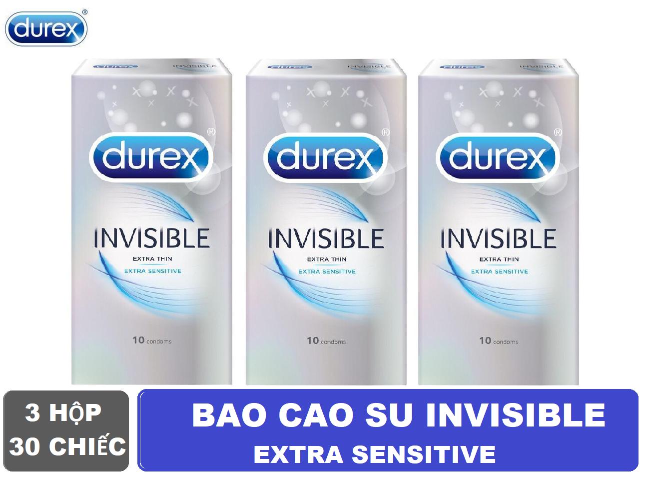 Bao cao su siêu mỏng Durex Invisible Extra Thin Extra Sensitive 1 Hộp 10 Bao