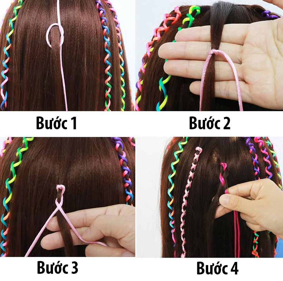 Dây tết tóc bohemian màu sắc