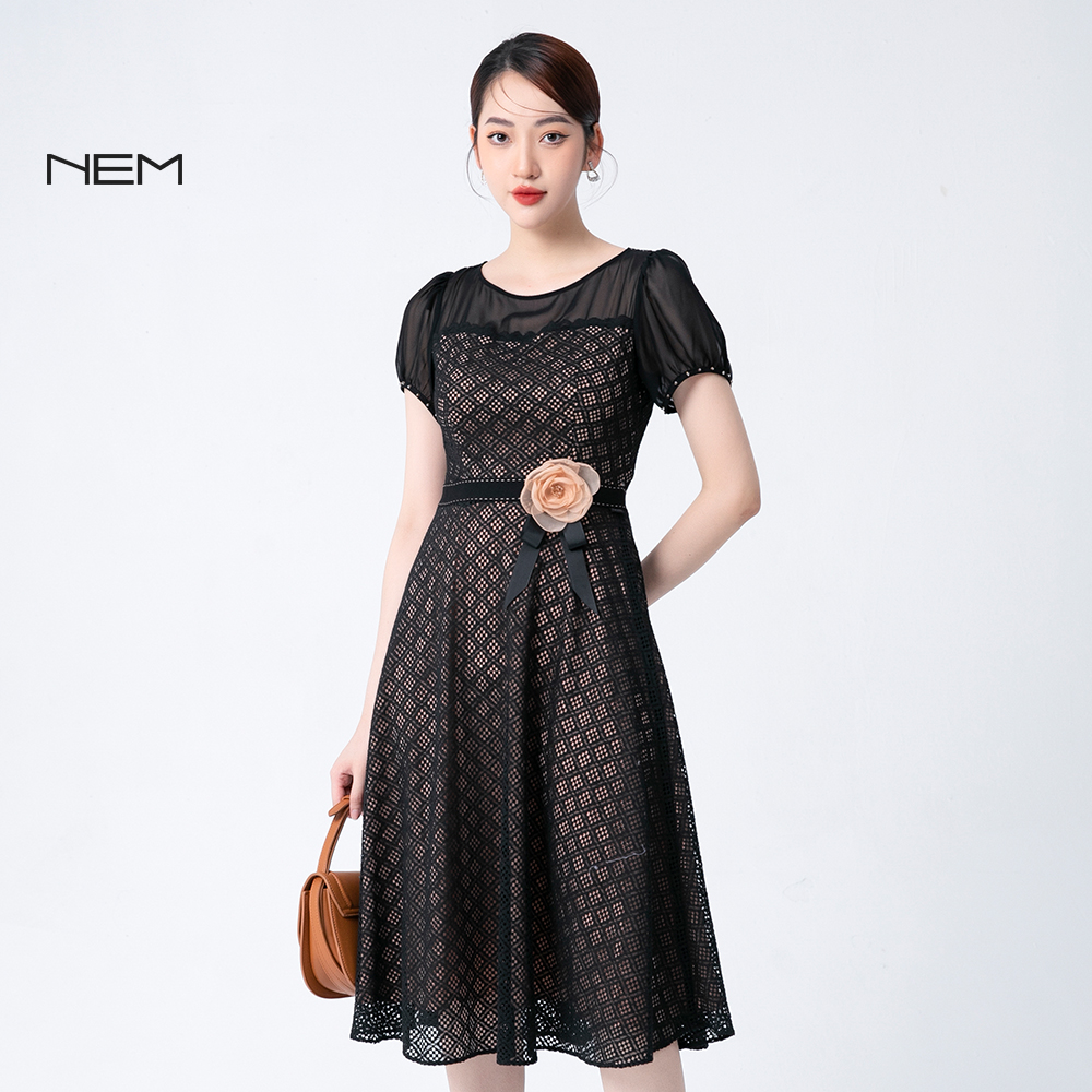 ĐẦM THIẾT KẾ NEM FASHION D01522 ( MẪU KHÔNG KÈM HOA)