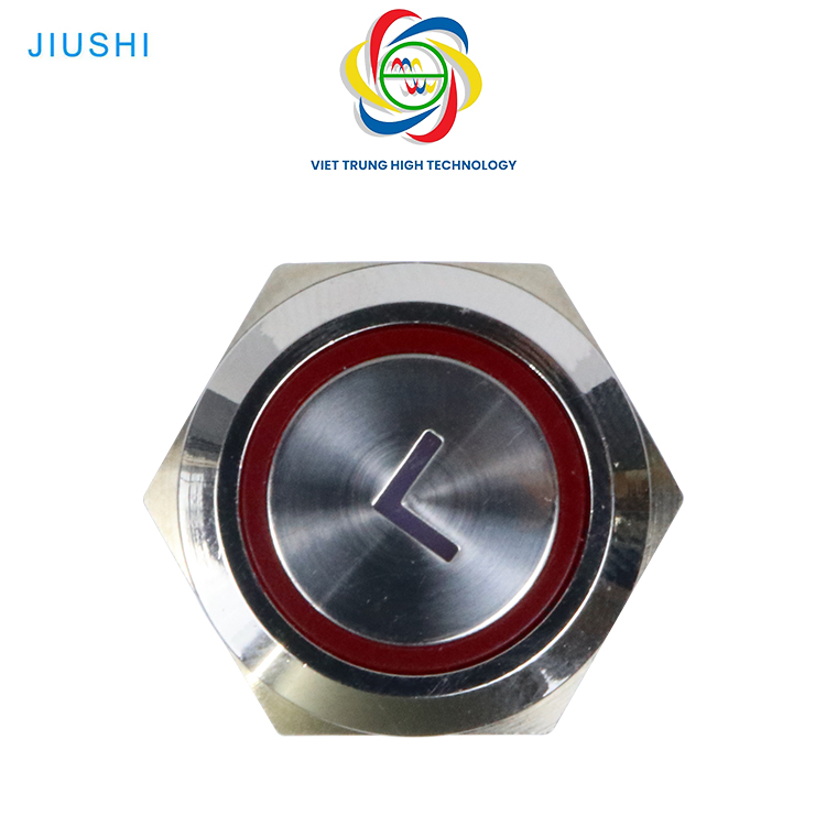 [JIUSHI] Nút Ấn Kim Loại Con Trỏ Lên(ʌ) Xuống(v) Trái() Phải() Ø22 Có Đèn LED 24V Chống Nước| Nút Nhấn Nhả| Công Tắc Tạm Thời (chưa bao gồm chân đế)