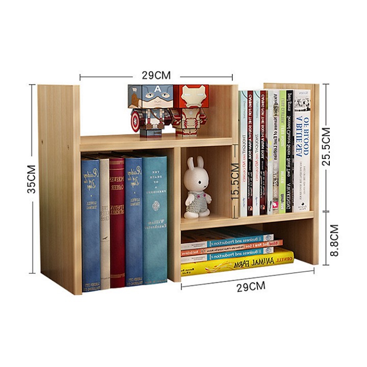 [HCM]Kệ gỗ 5 ngăn lắp ráp để bàn nhỏ gọn.