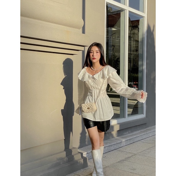 [Nhập mã LAZFASHION34-giảm 15% tối đa 99k/600k]SAP-Áo tiểu thư tay dài
