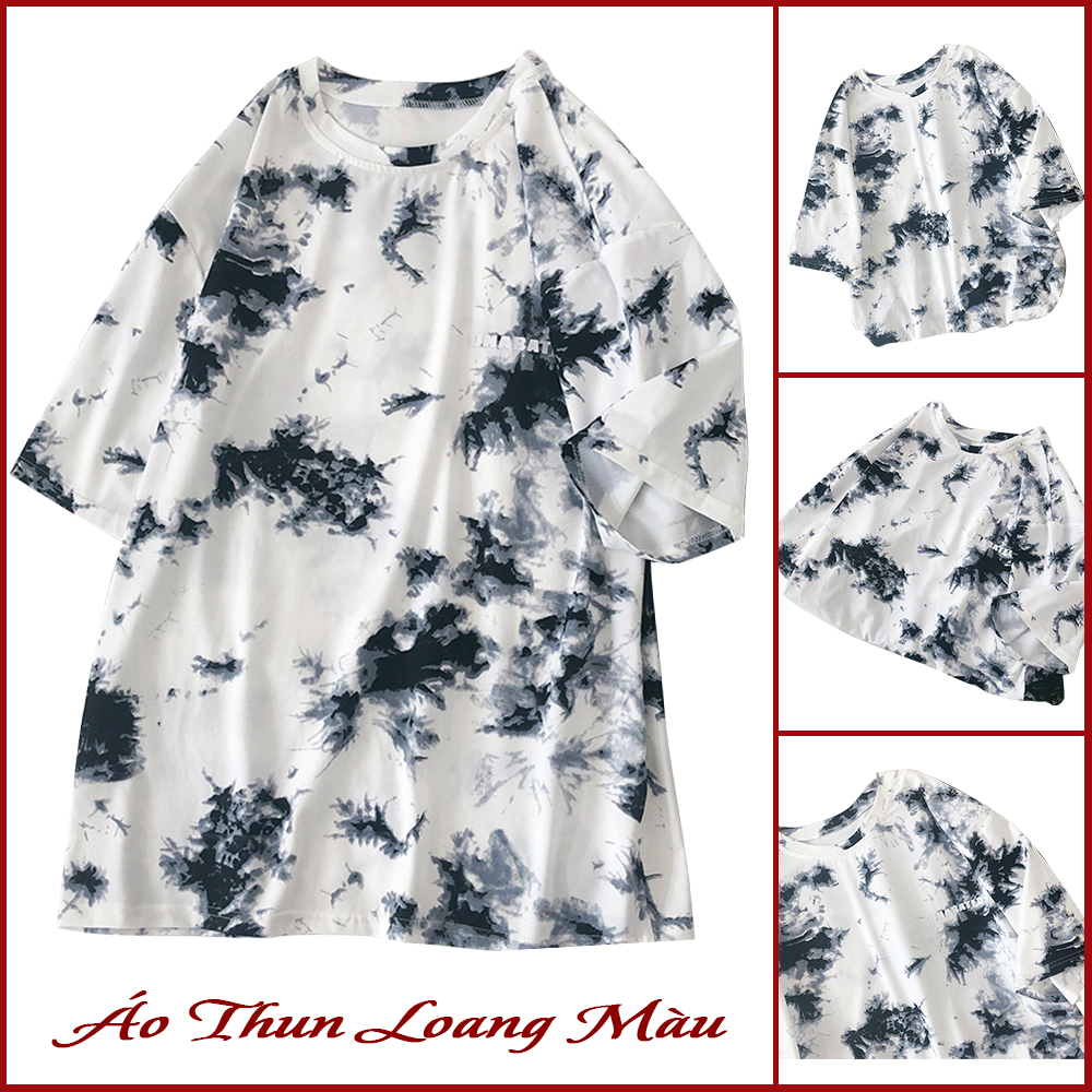 Áo thun nam mùa hè loang màu cá tính mẫu street style cổ tròn tay ngắn màu trắng basic hot hit 2024 thời trang forhimcs2 ao top nam 90000180