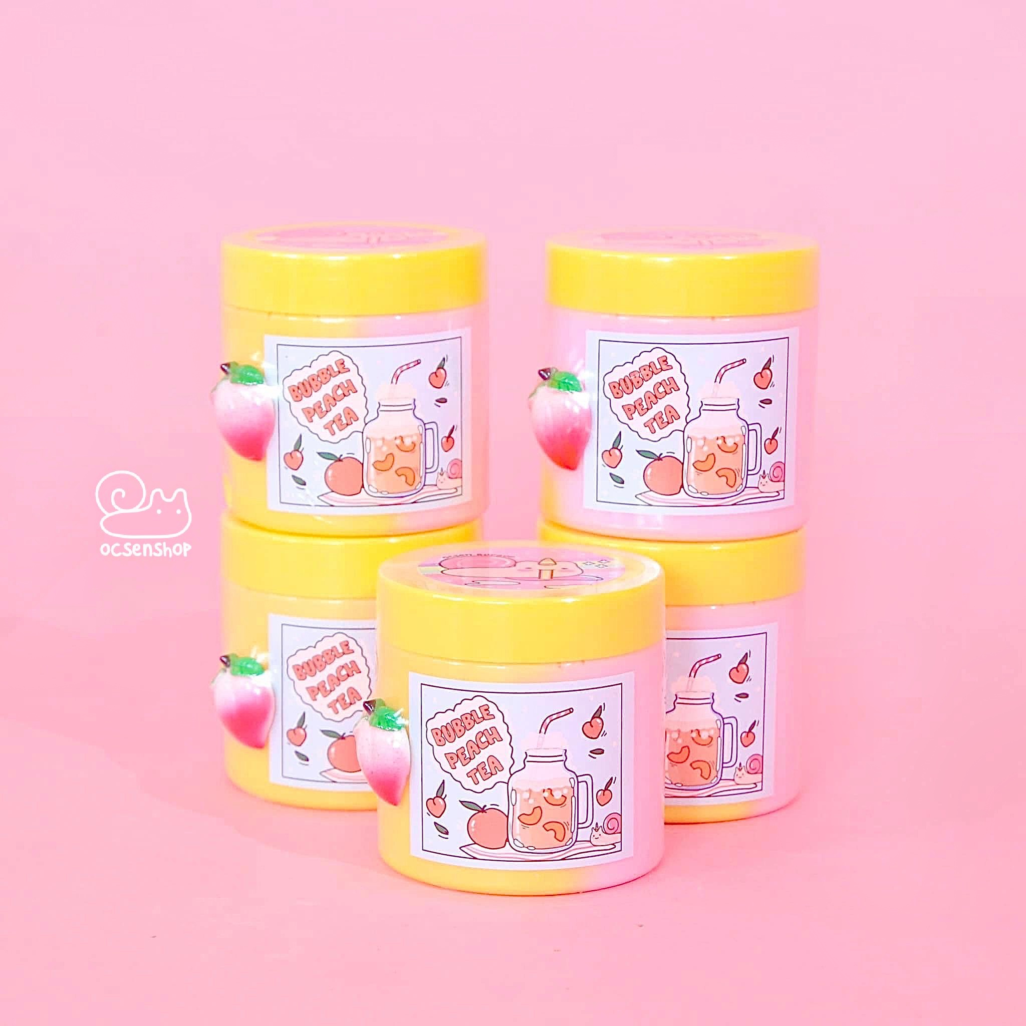 Slime Trà đào sủi bọt - Bubble peach tea slime