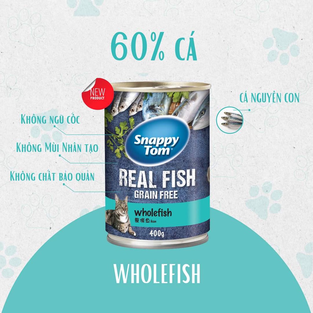 Pate Lon Cho Mèo Lớn Snappy Tom - Lon 400g Gram