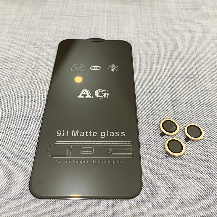 Combo Kính Cường Lực AG + Mắt Bảo Vệ Camera Cho iPhone 12 Pro Max
