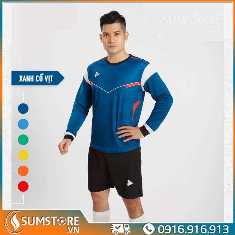 Quần áo đá banh thể thao - bộ thủ môn buffon xanh bích cao cấp