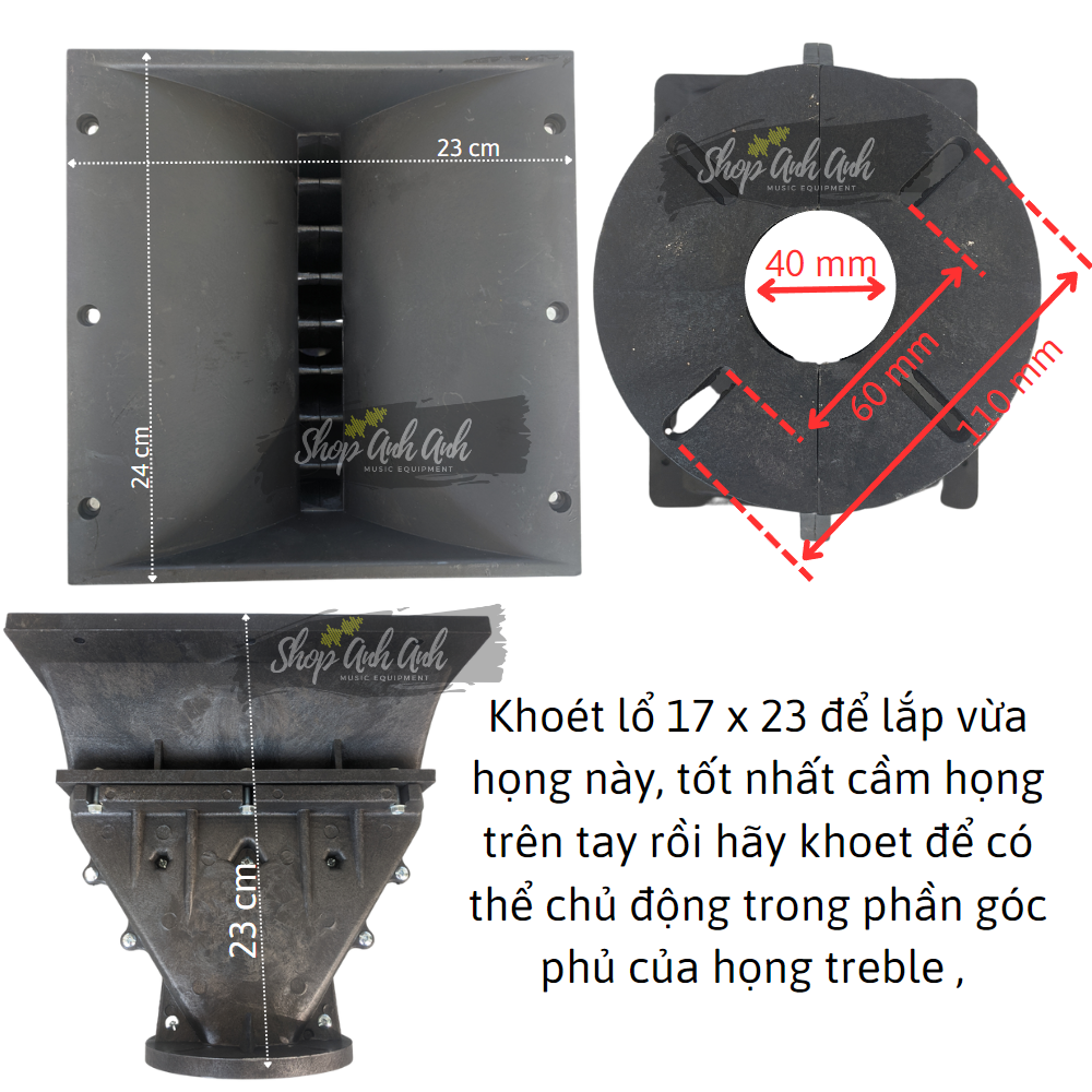 Họng loa treble Array , Tay xách Array , Trạm loa Array giá 01 cái