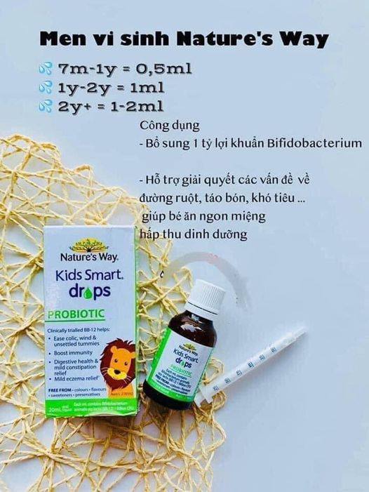 Men vi sinh Nature Way Kids Smart Drops Probiotic 20ml