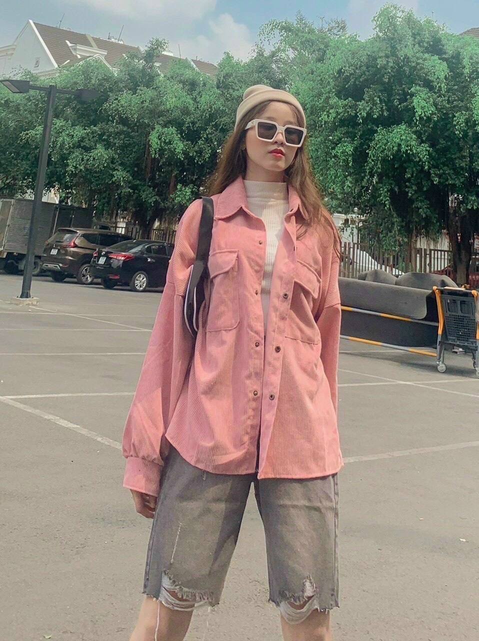 Áo khoác sơmi kaki nhung gân unisex ulzzang nam nữ