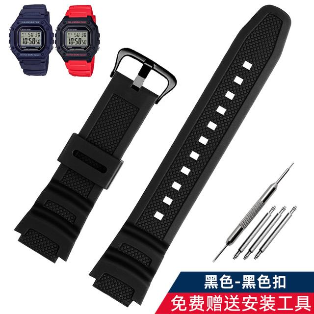 Phụ kiện dây đeo đồng hồ phù hợp với đồng hồ casio w 218h/f 108 ae1200 / 1000 / 1300 dây đeo đồng hồ nhựa silicon 18mm
