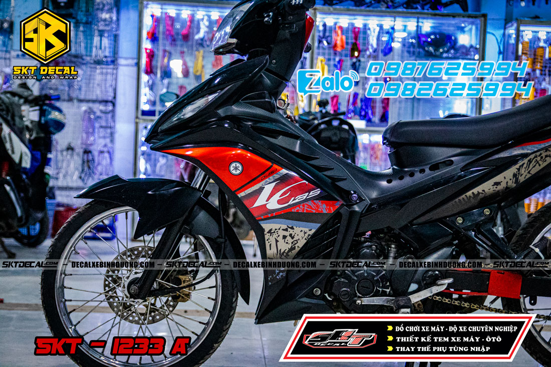 tem rời exciter 135 đen đỏ bạc lc