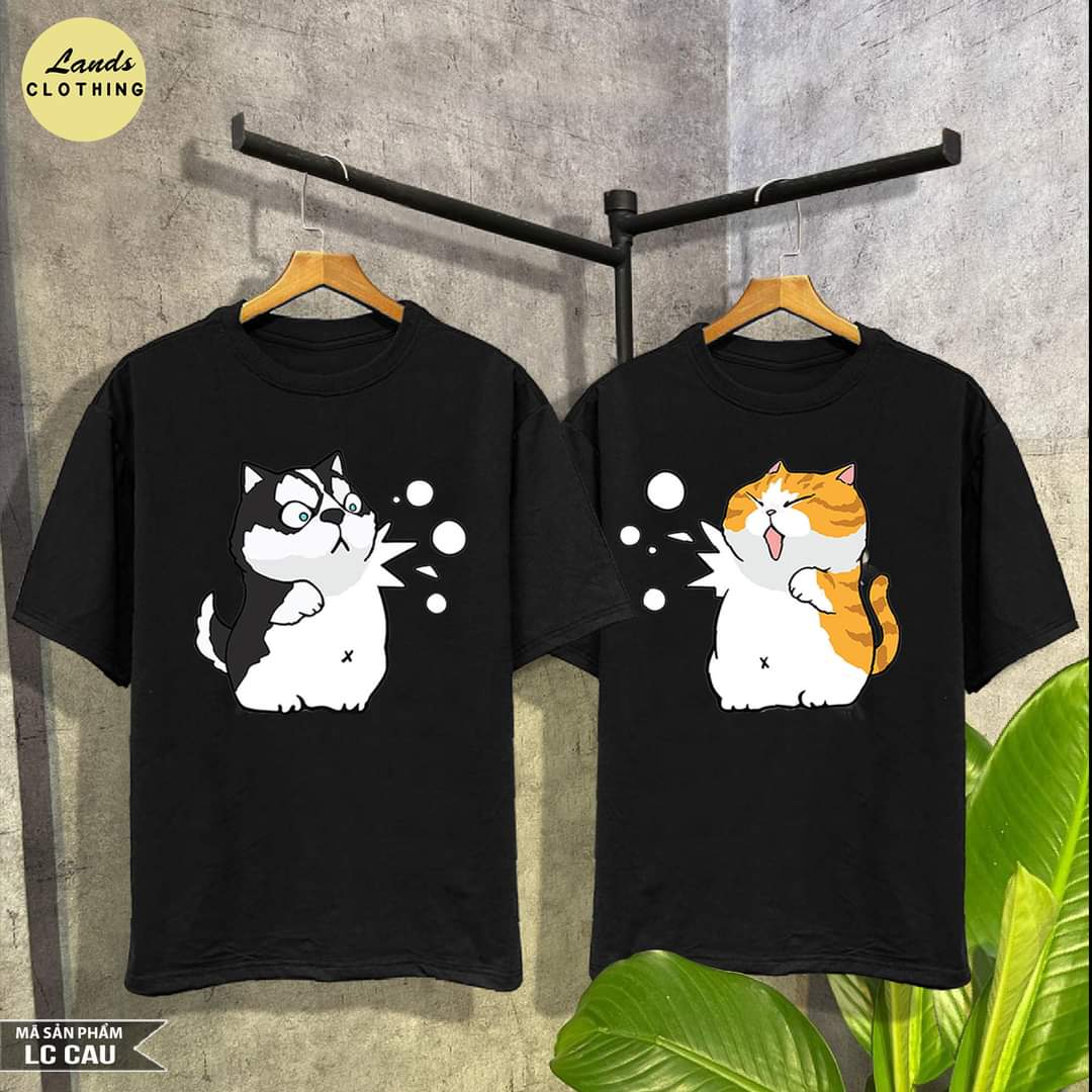 [FREESHIP] ÁO ĐÔI IN HÌNH CHÓ MÈO CUTE