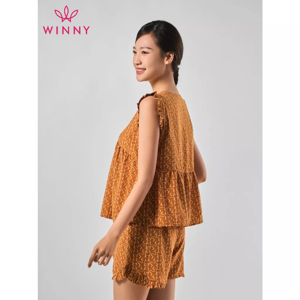 WINNY - Bộ đồ lụa sát nách quần sooc mặc nhà 2MNSA23028B