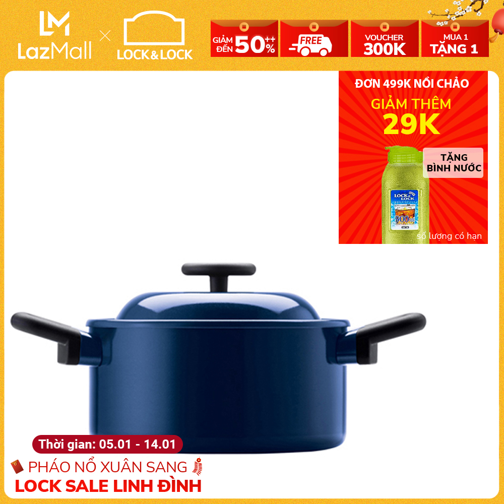 BÁO GIÁ Mua Nồi Lock | Shopee Lazada Sendo Tiki mới nhất 62 LDE1202IH - Nồi Lock&Lock DECORE 20CM - Màu navy