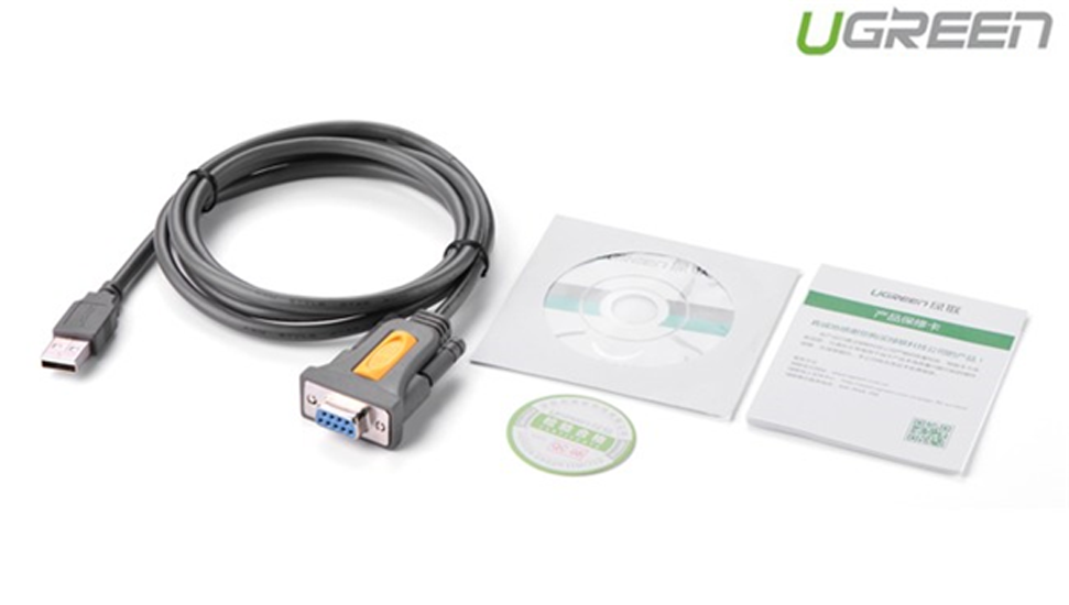 Cáp chuyển USB to COM RS232 âm dài 1,5m Ugreen 20201